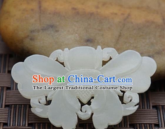 Chinese Ancient Jewelry Accessories Carving Butterfly Jade Pendant Traditional Handmade Jade Craft Decoration