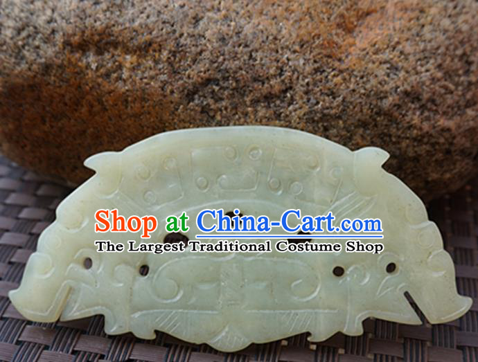 Handmade Chinese Carving Jade Pendant Jewelry Accessories Ancient Traditional Jade Craft Decoration