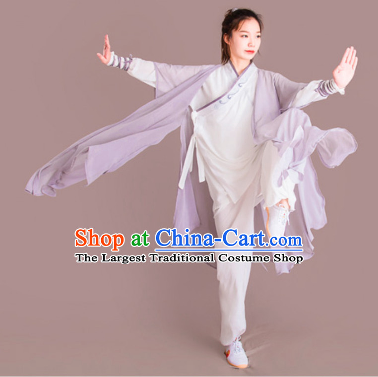 Top Chinese Classical Competition Championship Professional Tai Chi Uniforms Clothing and Mantle Complete Set for Women or Men