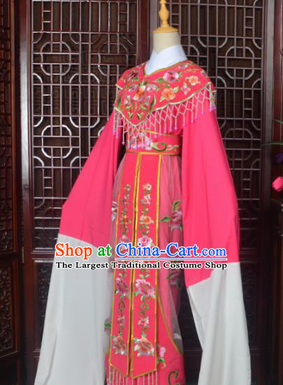 Handmade Chinese Beijing Opera Actress Costume Peking Opera Princess Embroidered Rosy Dress for Women