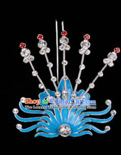 Chinese Handmade Beijing Opera Hair Accessories Traditional Ancient Princess White Crystal Phoenix Hairpins for Women