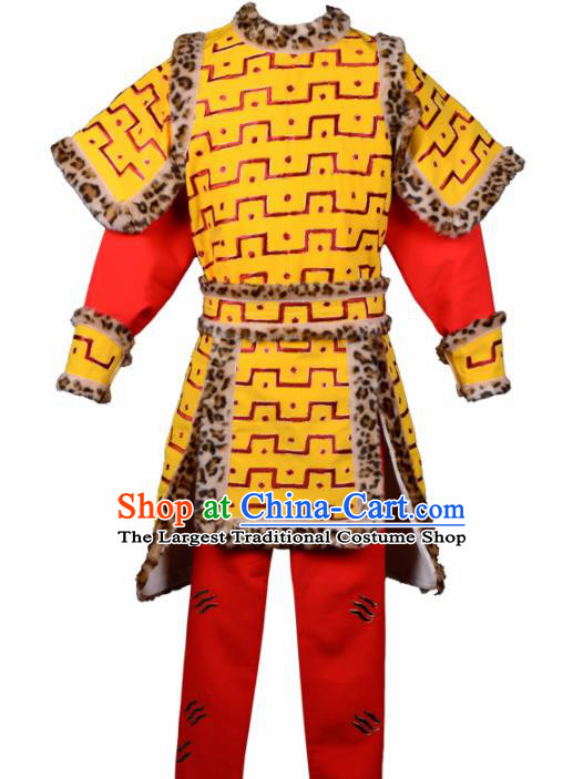 Handmade Chinese Beijing Opera Sun Wukong Costume Traditional Peking Opera Takefu Clothing for Men