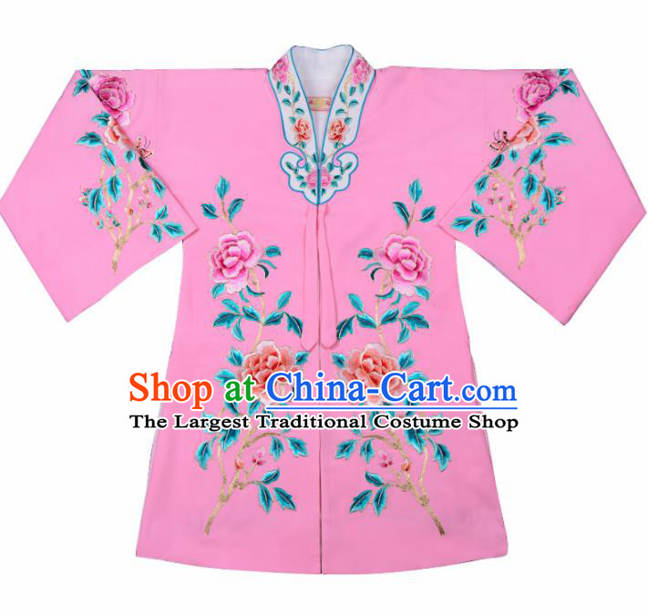 Handmade Chinese Beijing Opera Embroidered Pink Blouse Traditional Peking Opera Diva Costume for Women