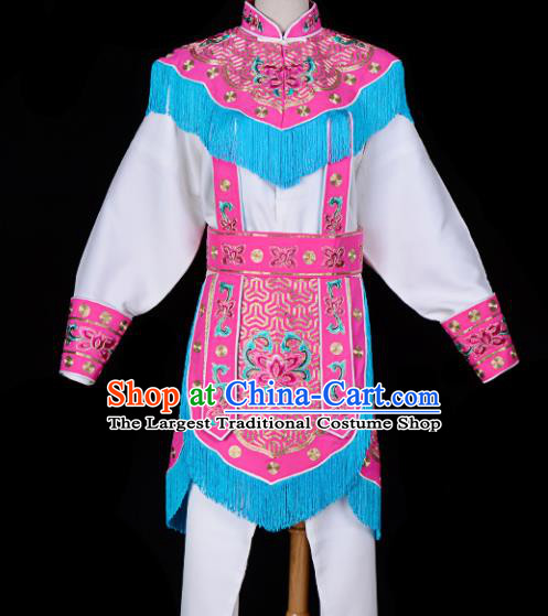 Handmade Chinese Beijing Opera Blues Embroidered Rosy Clothing Traditional Peking Opera Diva Costume for Women