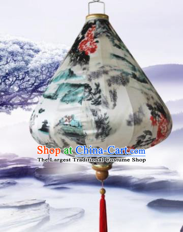 Handmade Traditional Chinese Lantern Ceiling Lanterns Ink Painting Lanterns New Year Lantern