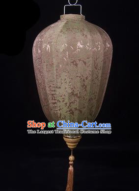 Handmade Traditional Chinese Lantern Ceiling Lamp Brown Lanterns New Year Lantern