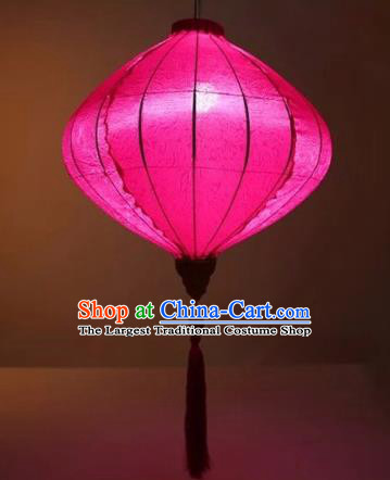 Chinese Traditional New Year Lantern Handmade Rosy Silk Lanterns Ceiling Lamp