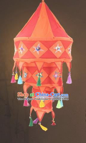 Chinese Traditional New Year Lantern Handmade Red Lanterns Ceiling Lamp