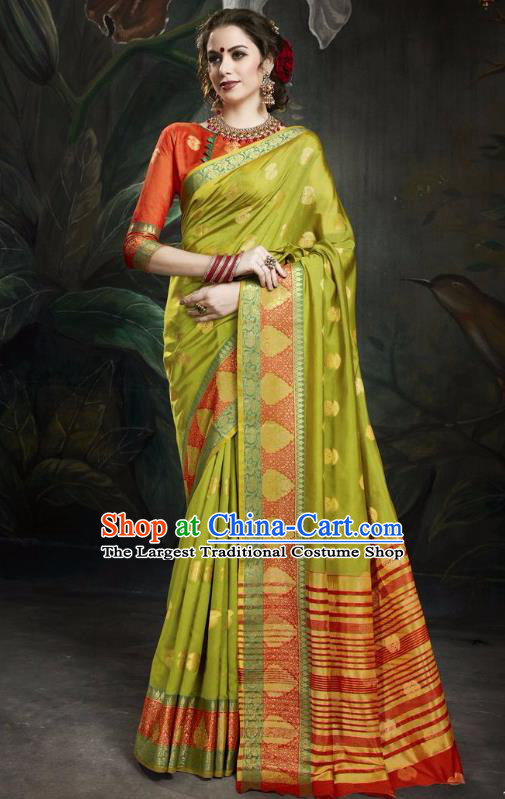 Asian India Traditional Bollywood Green Sari Dress Indian Court Queen Costume for Women