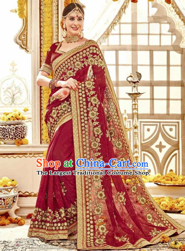 Asian India Traditional Court Wedding Sari Dress Indian Bollywood Bride Costume for Women