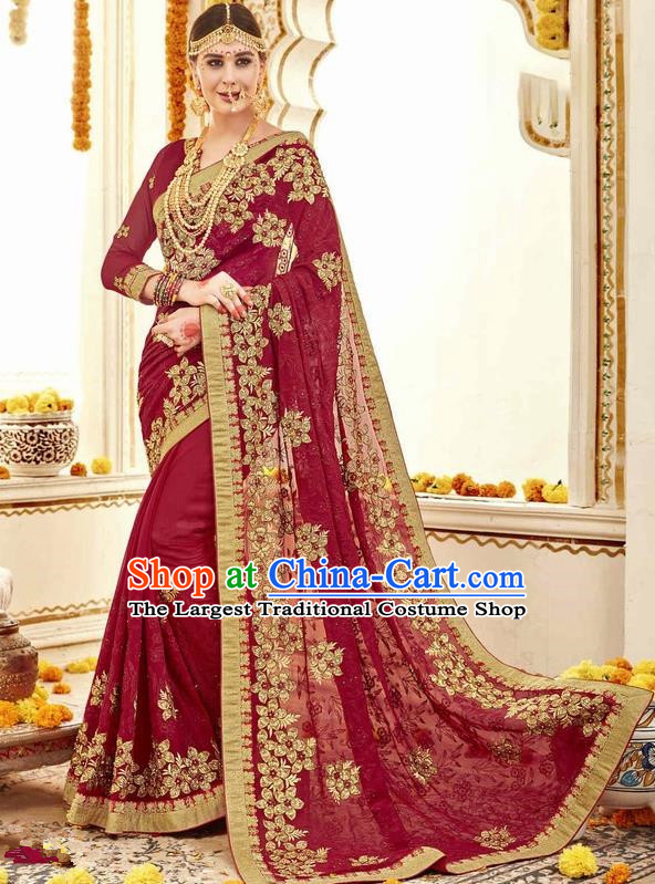 Asian India Traditional Court Queen Wedding Sari Dress Indian Bollywood Bride Costume for Women