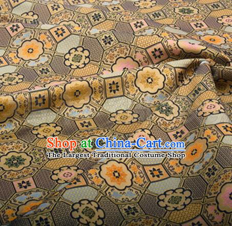 Chinese Traditional Pattern Design Silk Fabric Brown Song Brocade Tang Suit Drapery Material