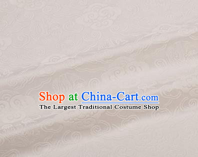 Chinese Traditional Clouds Pattern Design Silk Fabric White Brocade Tang Suit Fabric Material