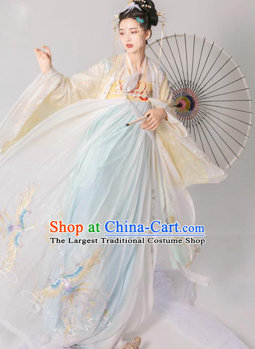 Chinese Traditional Tang Dynasty Court Princess Embroidered Hanfu Dress Ancient Imperial Consort Historical Costume for Women