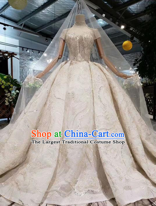 Handmade Customize Princess Mullet Wedding Dress Court Bride Embroidered Costume for Women