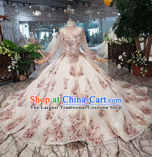 Handmade Customize Princess Wedding Mullet Dress Court Bride Embroidered Costume for Women