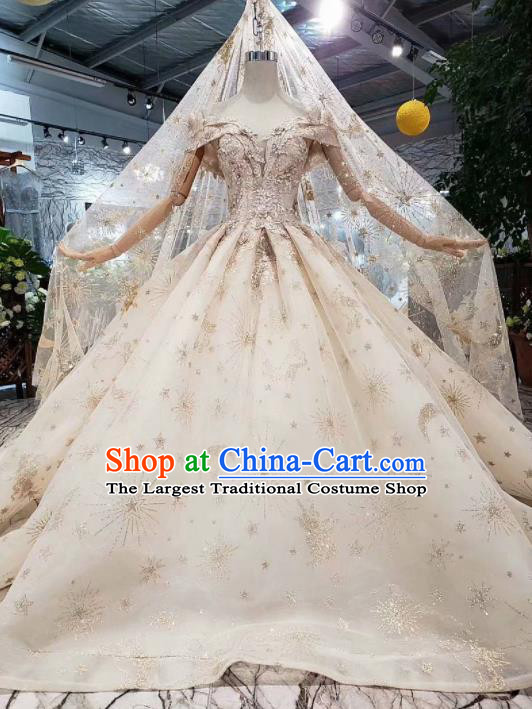 Handmade Customize Wedding Princess Embroidered Mullet Dress Court Bride Costume for Women