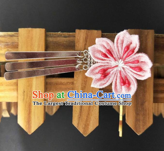 Japanese Traditional Kimono Hair Accessories Japan Geisha Pink Sakura Hair Stick for Women