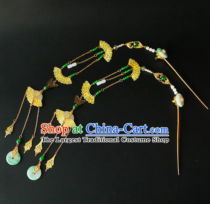 China Ancient Queen Tassel Hairpins Chinese Traditional Hanfu Hair Accessories for Women