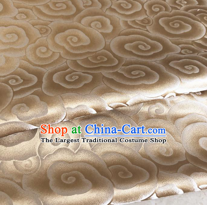 Asian Chinese Traditional Auspicious Clouds Pattern Design Golden Brocade Fabric Silk Fabric Chinese Fabric Asian Material