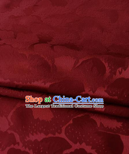 Asian Chinese Traditional Pattern Design Wine Red Brocade Fabric Silk Fabric Chinese Fabric Asian Material