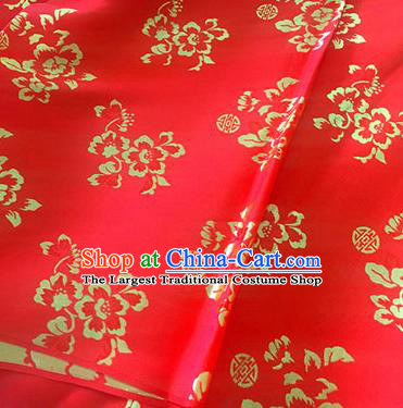 Asian Chinese Traditional Pattern Design Red Brocade Fabric Silk Fabric Chinese Fabric Asian Material