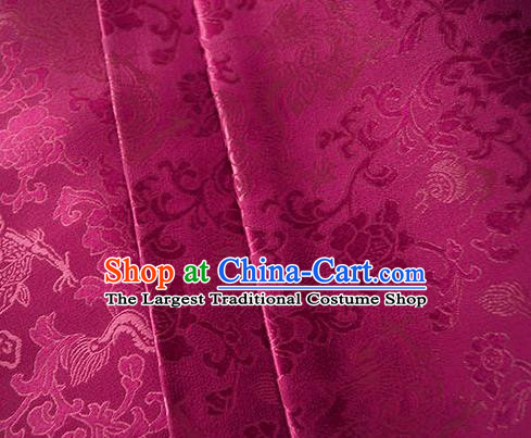 Asian Chinese Traditional Twine Dragon Pattern Design Rosy Brocade Fabric Silk Fabric Chinese Fabric Asian Material