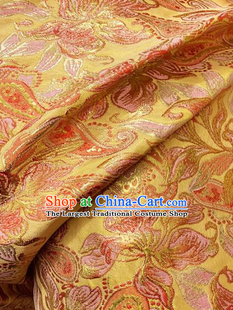 Asian Chinese Traditional Pattern Design Golden Nanjing Brocade Fabric Silk Fabric Chinese Fabric Asian Material