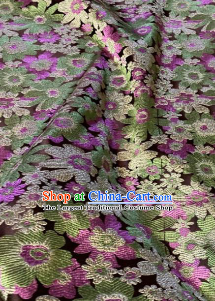 Asian Chinese Traditional Green Flowers Pattern Design Brocade Fabric Silk Fabric Chinese Fabric Asian Material