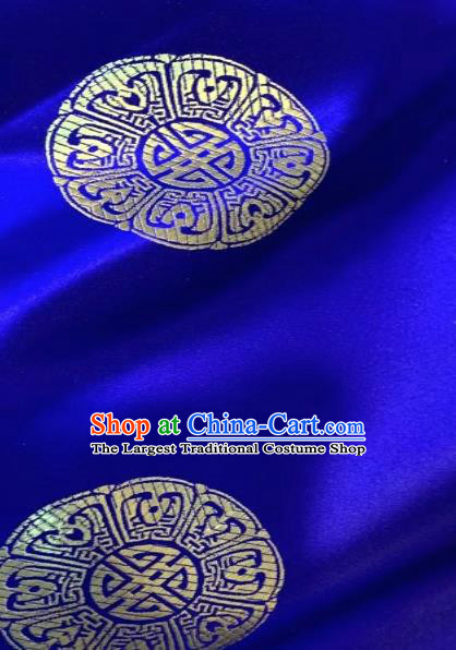 Asian Chinese Traditional Pattern Design Tibetan Robe Royalblue Brocade Fabric Silk Fabric Chinese Fabric Asian Material