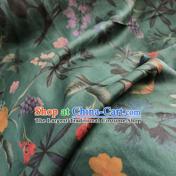 Chinese Traditional Pattern Design Green Satin Watered Gauze Brocade Fabric Asian Silk Fabric Material