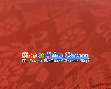 Chinese Traditional Rich Flowers Pattern Design Orange Brocade Fabric Asian Silk Fabric Chinese Fabric Material