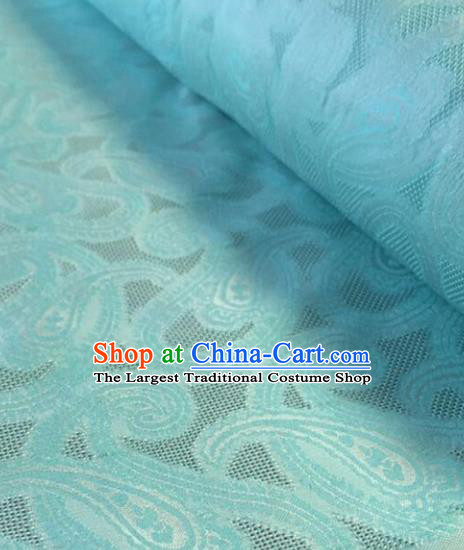 Chinese Traditional Pattern Design Blue Brocade Fabric Asian Silk Fabric Chinese Fabric Material