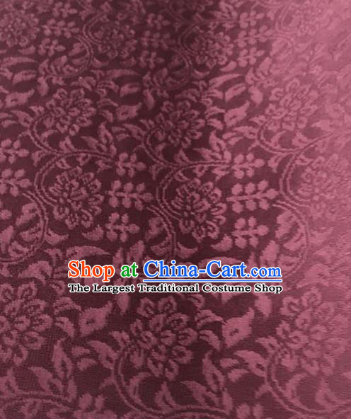 Chinese Traditional Wealth Flowers Pattern Design Wine Red Brocade Fabric Asian Silk Fabric Chinese Fabric Material