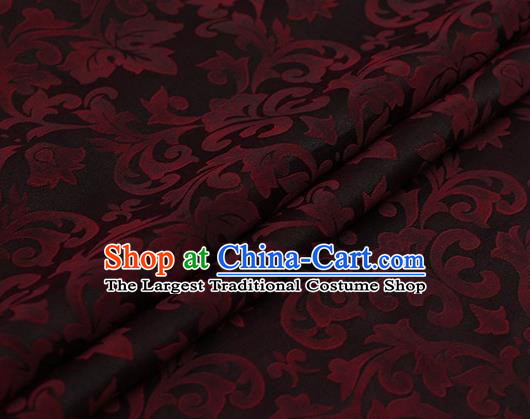 Chinese Traditional Red Grape Vine Pattern Design Satin Watered Gauze Brocade Fabric Asian Silk Fabric Material