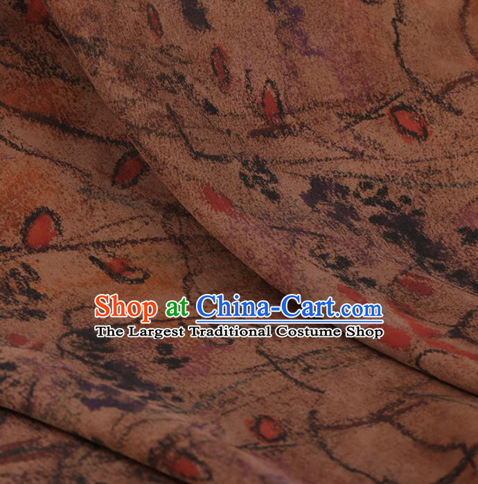 Traditional Chinese Classical Lotus Pattern Design Satin Watered Gauze Brocade Fabric Asian Silk Fabric Material