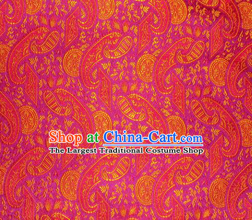 Chinese Classical Pipa Pattern Design Rosy Brocade Asian Traditional Hanfu Silk Fabric Tang Suit Fabric Material