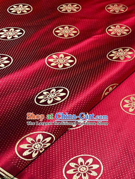 Chinese Classical Pattern Design Wine Red Brocade Drapery Asian Traditional Tang Suit Silk Fabric Material