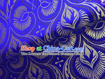 Traditional Chinese Royalblue Brocade Classical Pattern Design Satin Drapery Asian Tang Suit Silk Fabric Material