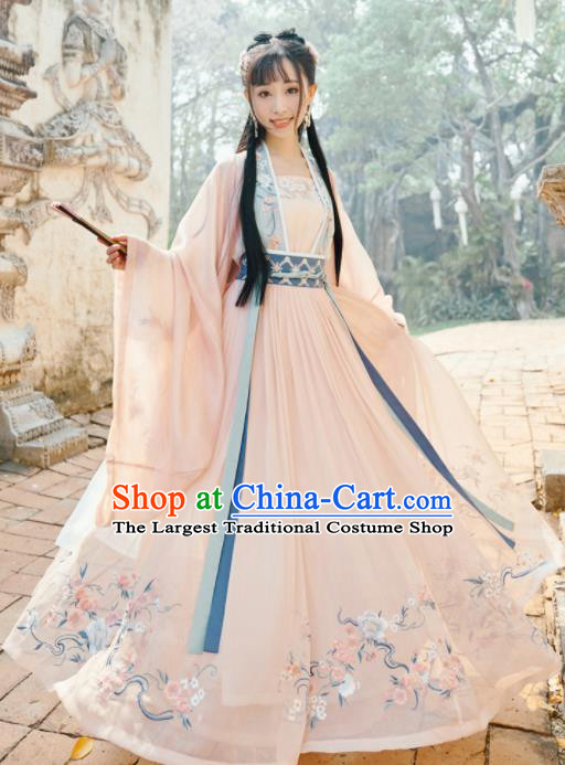 Traditional Chinese Ming Dynasty Princess Embroidered Hanfu Dress Ancient Drama Court Lady Historical Costume for Women