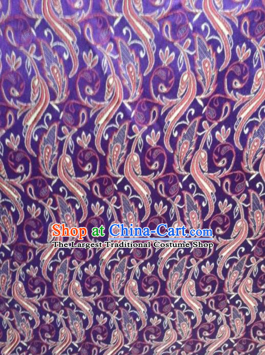 Chinese Classical Pattern Design Satin Fabric Tang Suit Purple Brocade Asian Traditional Drapery Silk Material