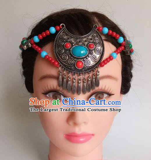 Chinese Traditional Mongol Nationality Female Hair Clasp Mongolian Ethnic Dance Headband Accessories for Women