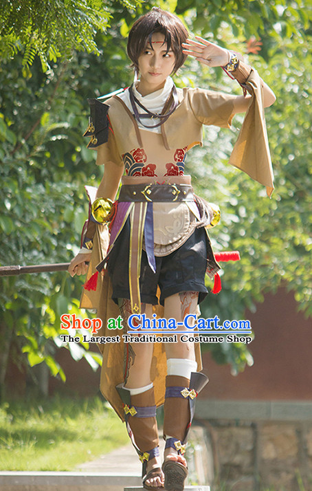 Top Grade Cosplay Killer Costume Ancient Swordsman Young Knight Clothing for Men