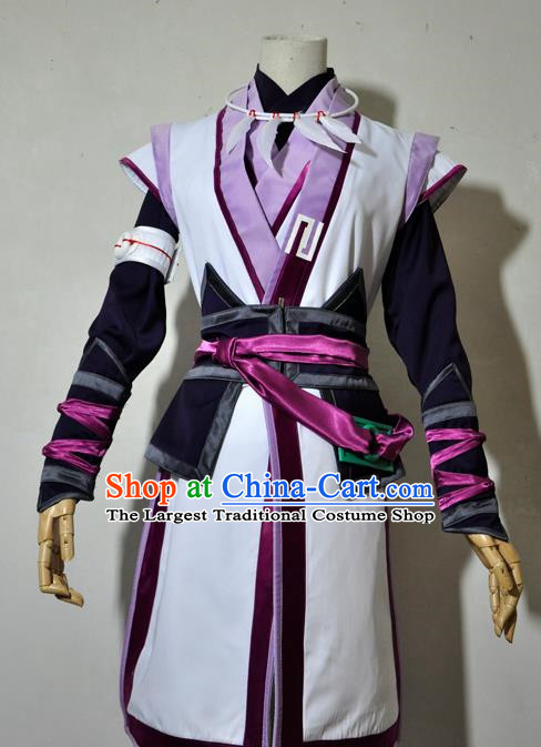 Chinese Traditional Cosplay Taoist Priest Young Hero Costume Ancient Swordsman Hanfu Clothing for Men