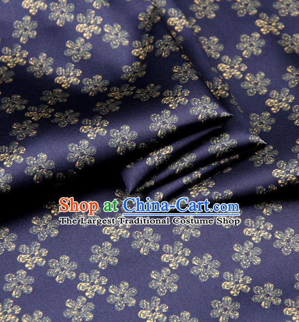 Chinese Traditional Classical Plum Pattern Deep Purple Brocade Damask Asian Satin Drapery Silk Fabric