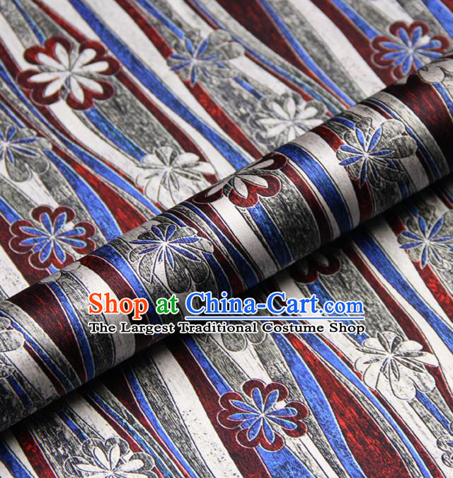 Chinese Traditional Classical Stripe Pattern Brocade Damask Asian Satin Drapery Silk Fabric