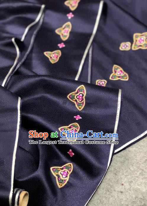 Traditional Chinese Satin Classical Embroidered Pattern Design Purple Brocade Fabric Asian Silk Fabric Material