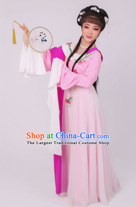 Chinese Traditional Peking Opera Diva Costume Ancient Princess Pink Dress for Women