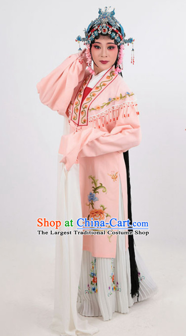 Chinese Traditional Peking Opera Actress Pink Dress Ancient Imperial Consort Embroidered Costume for Women