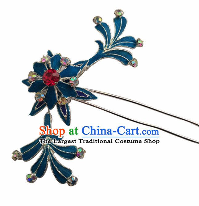 Chinese Ancient Queen Flower Hairpins Traditional Beijing Opera Diva Hair Accessories for Adults